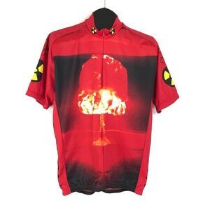 World Jerseys Nuke'em Size XL Short Sleeve Cycling 3/4 Zip Pockets Polyester